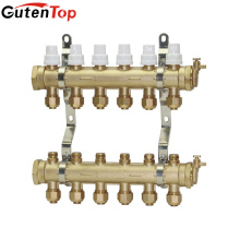 Lb Guten top 6 way Pex Manifold latão Radiante Floor Heating Set 3/4 tambor de nocaute de água